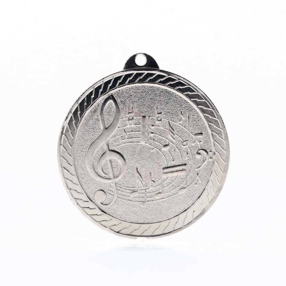 Chevron Music Medal 50mm - Silver