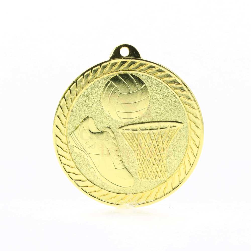 Chevron Netball Medal 50mm - Gold