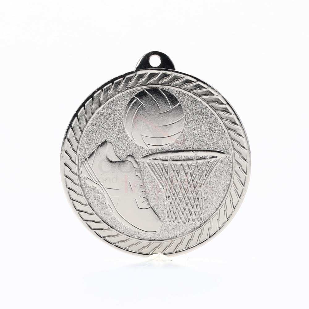 Chevron Netball Medal 50mm - Silver