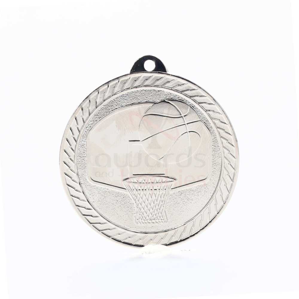 Chevron Basketball Medal 50mm - Silver
