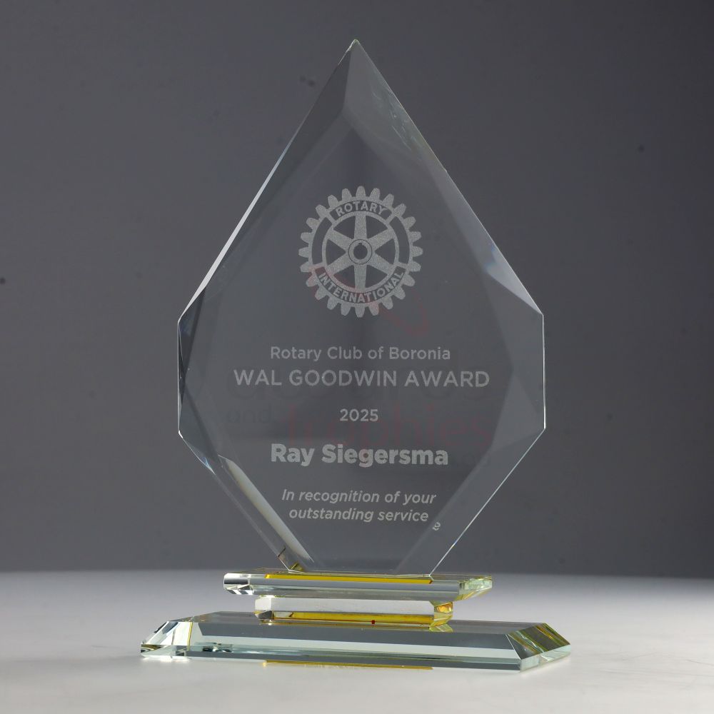 Crystal Tear on Gold Plinth 180mm