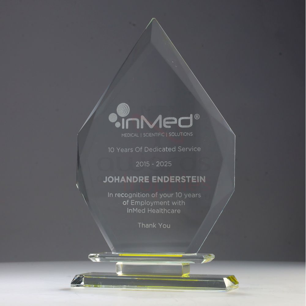 Crystal Tear on Gold Plinth 210mm