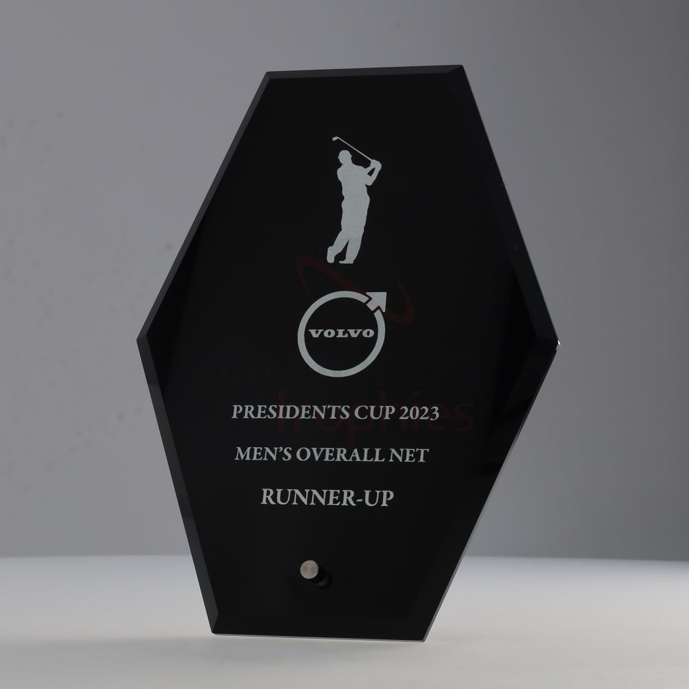 Black Glass Hexagon 195mm