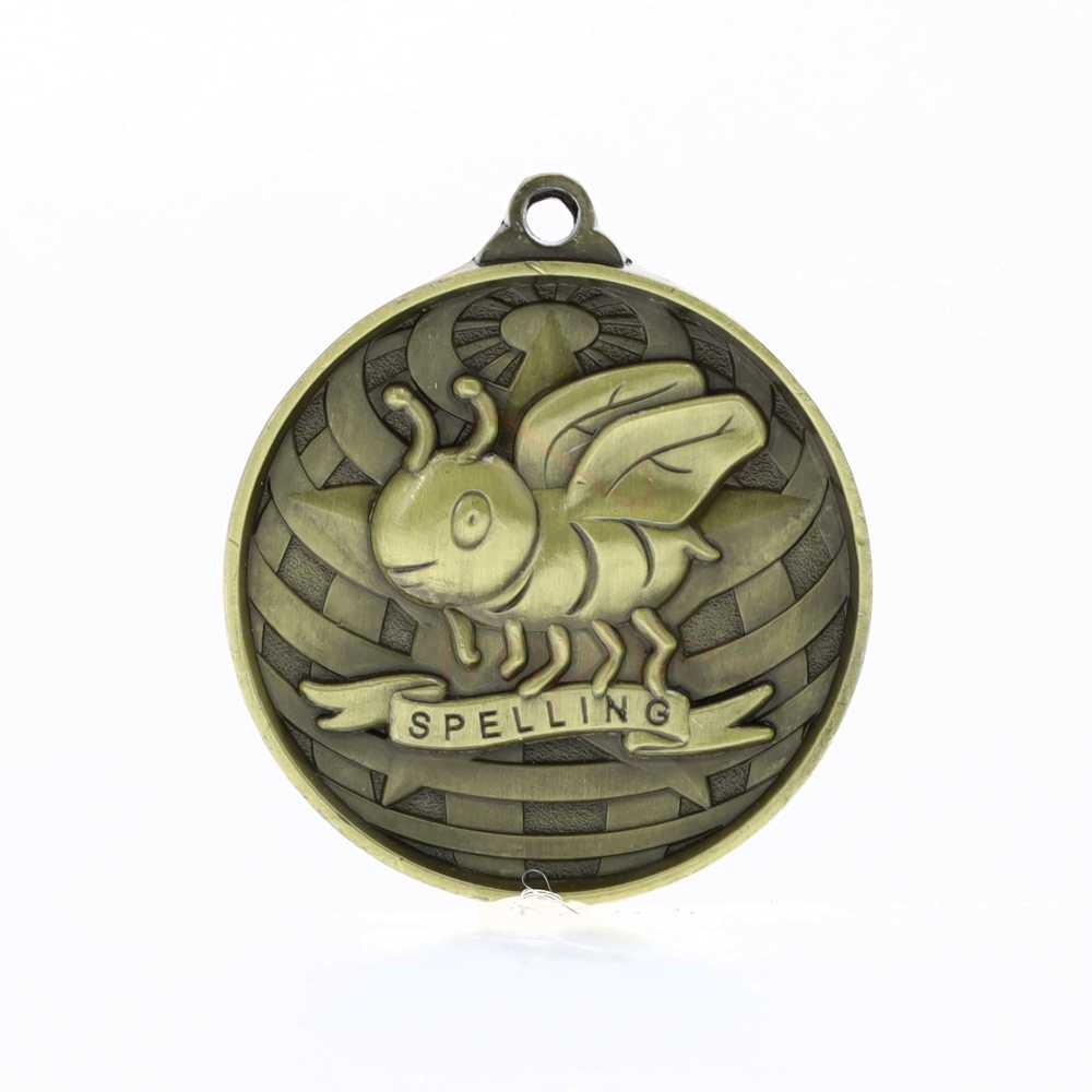 Global Spelling Medal 50mm Gold 