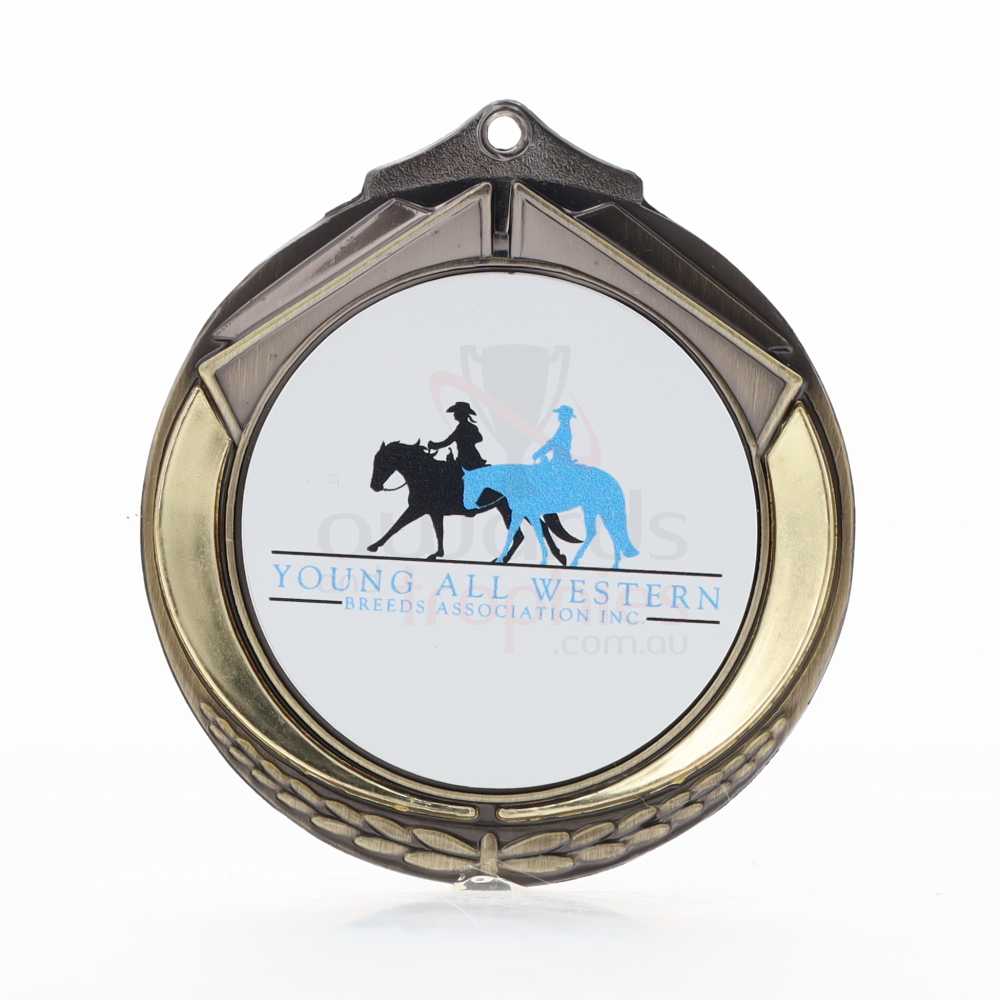 Two Tone Personalised Medal 70mm Gold 