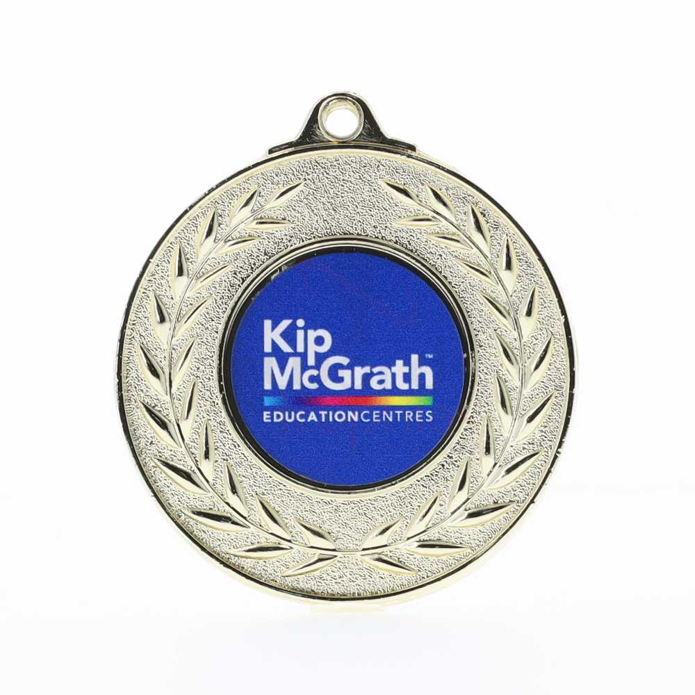 Wreath Personalised Medal 50mm Gold 