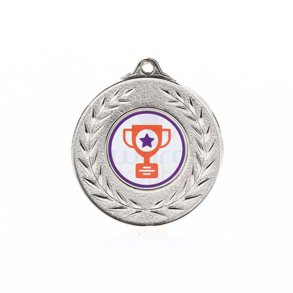 Wreath Personalised Medal 50mm Silver 