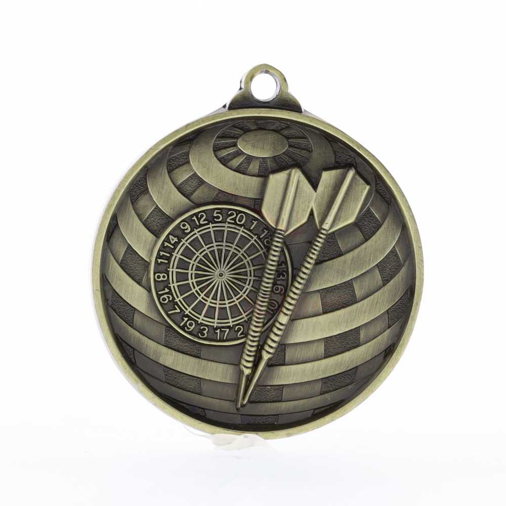 Global Darts Medal 50mm Gold 