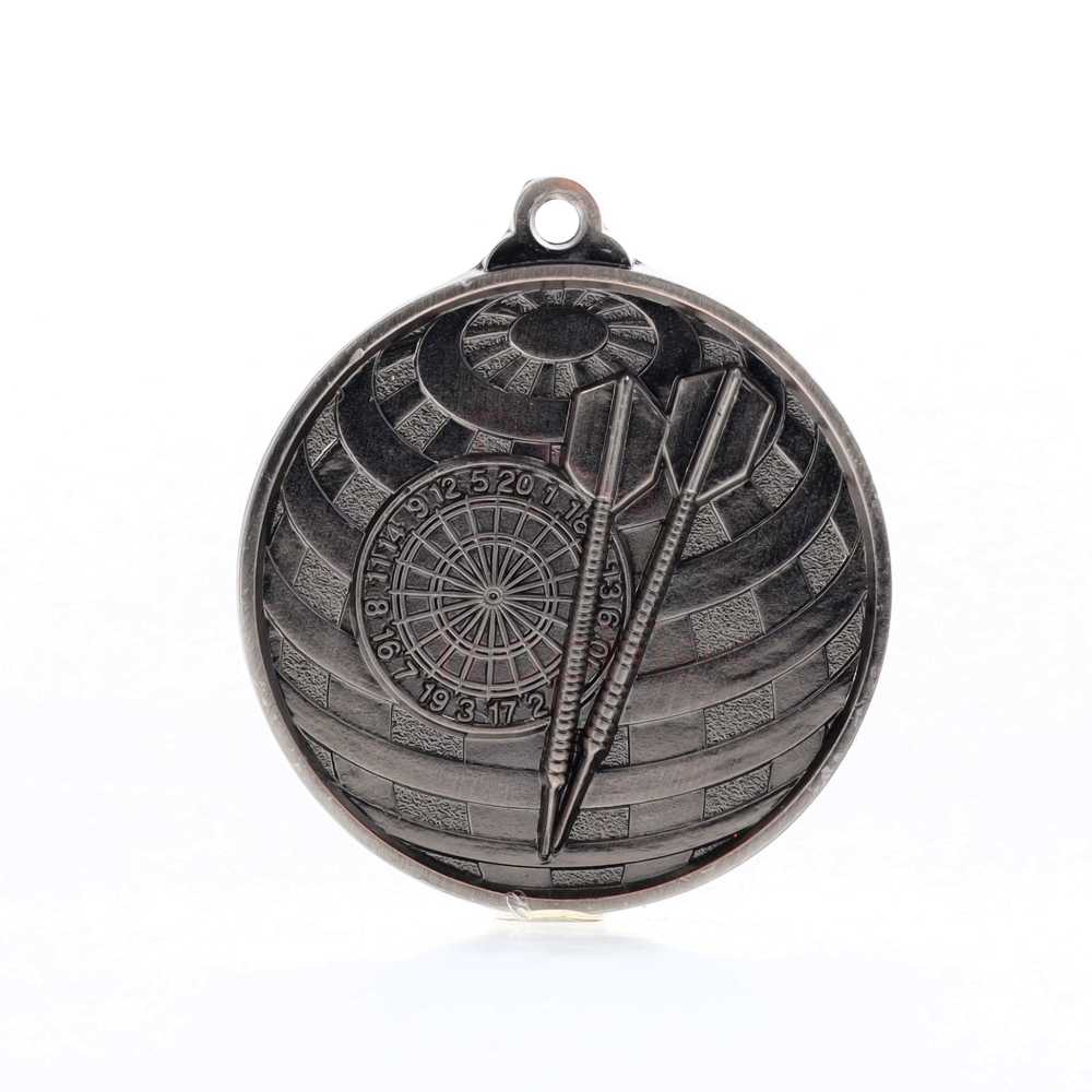 Global Darts Medal 50mm Silver 