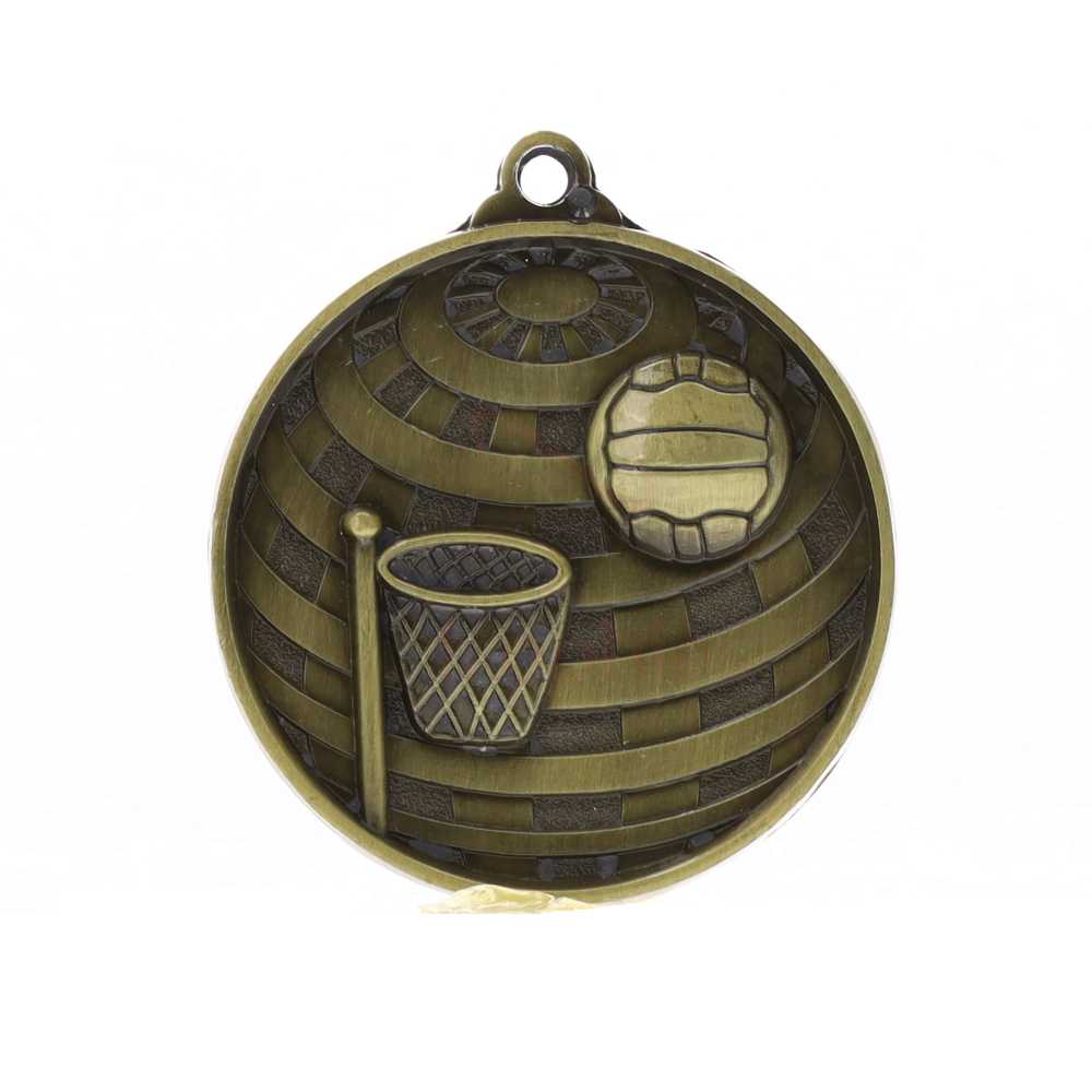 Global Netball Medal 50mm Gold 