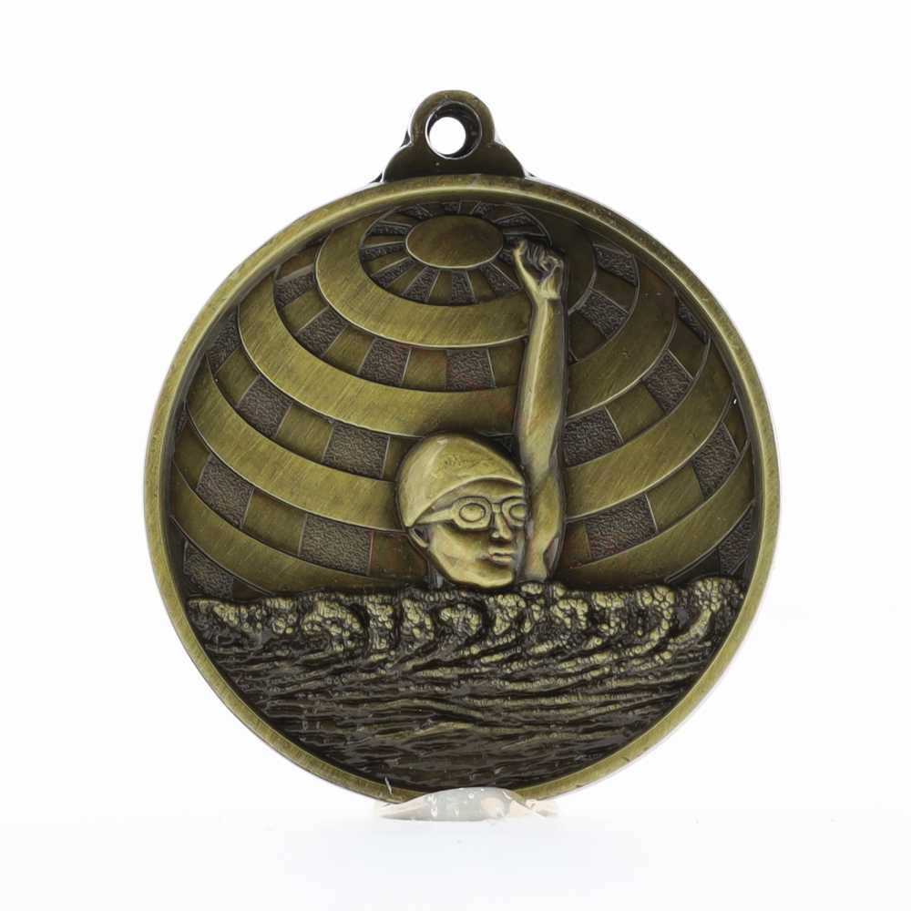 Global Swimming Medal 50mm Gold 