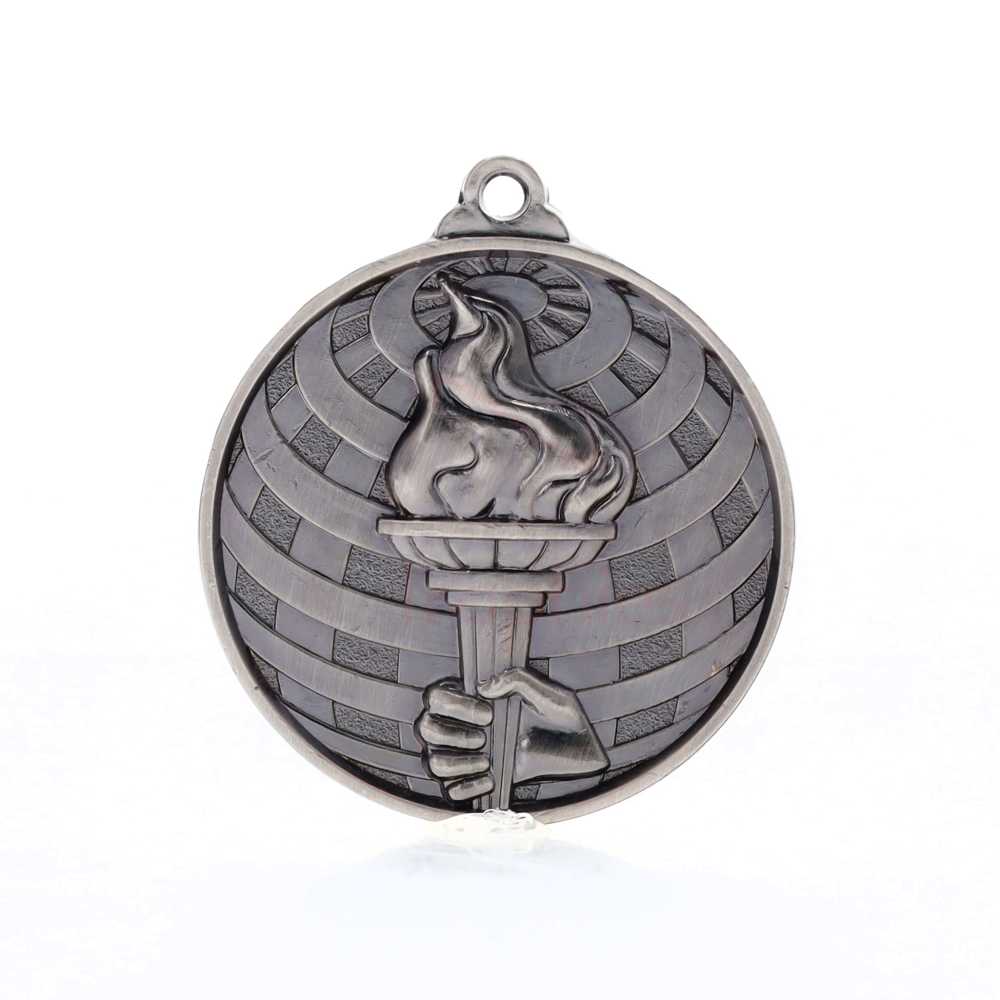 Global Victory Torch Medal 50mm Silver 