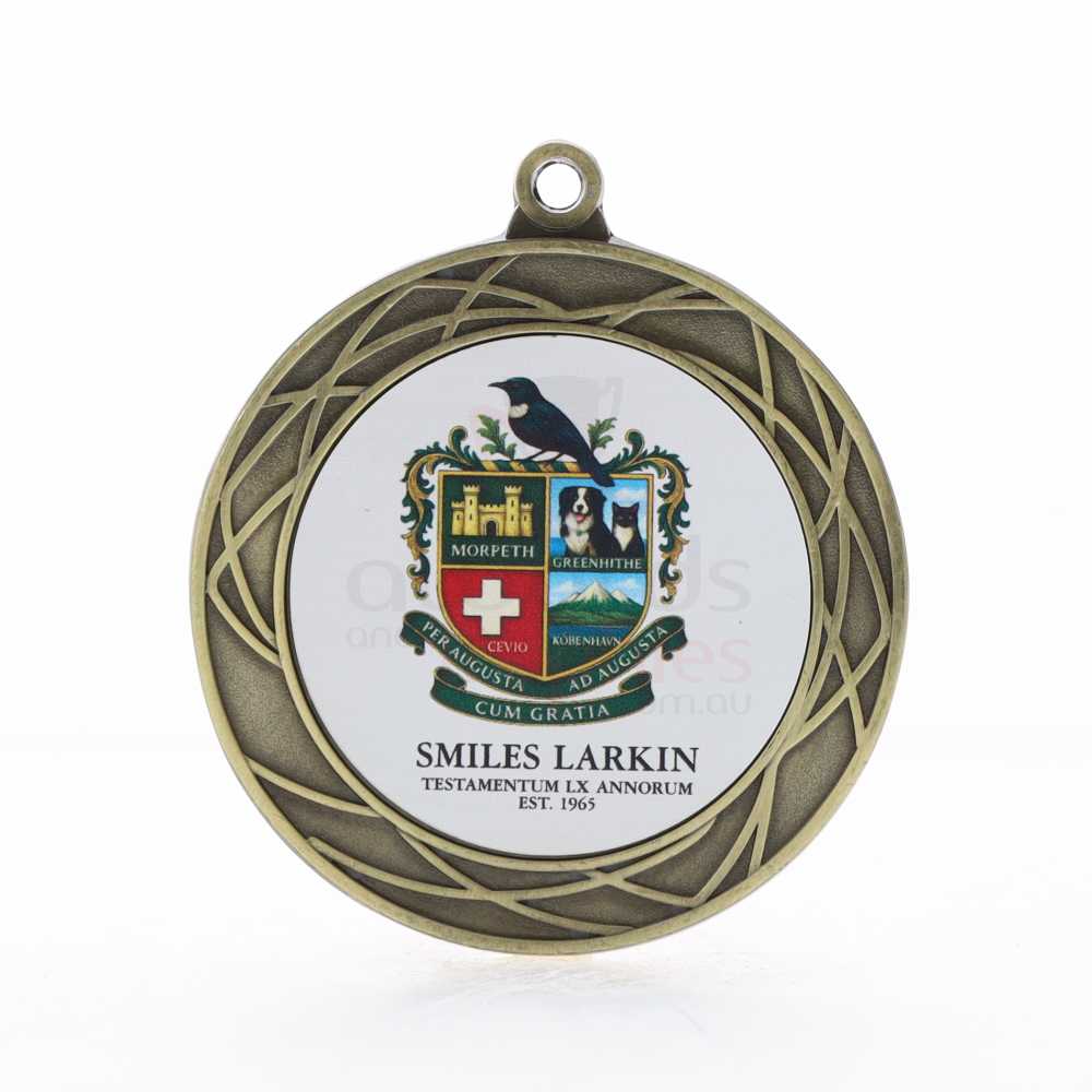 Heavyweight Spiro Personalised Medal 70mm Gold 