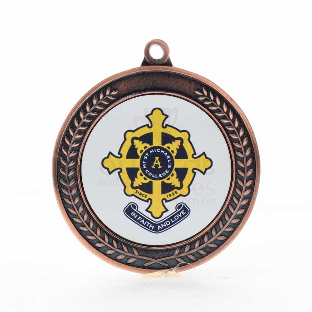 Heavyweight Wreath Personalised Medal 70mm Bronze 