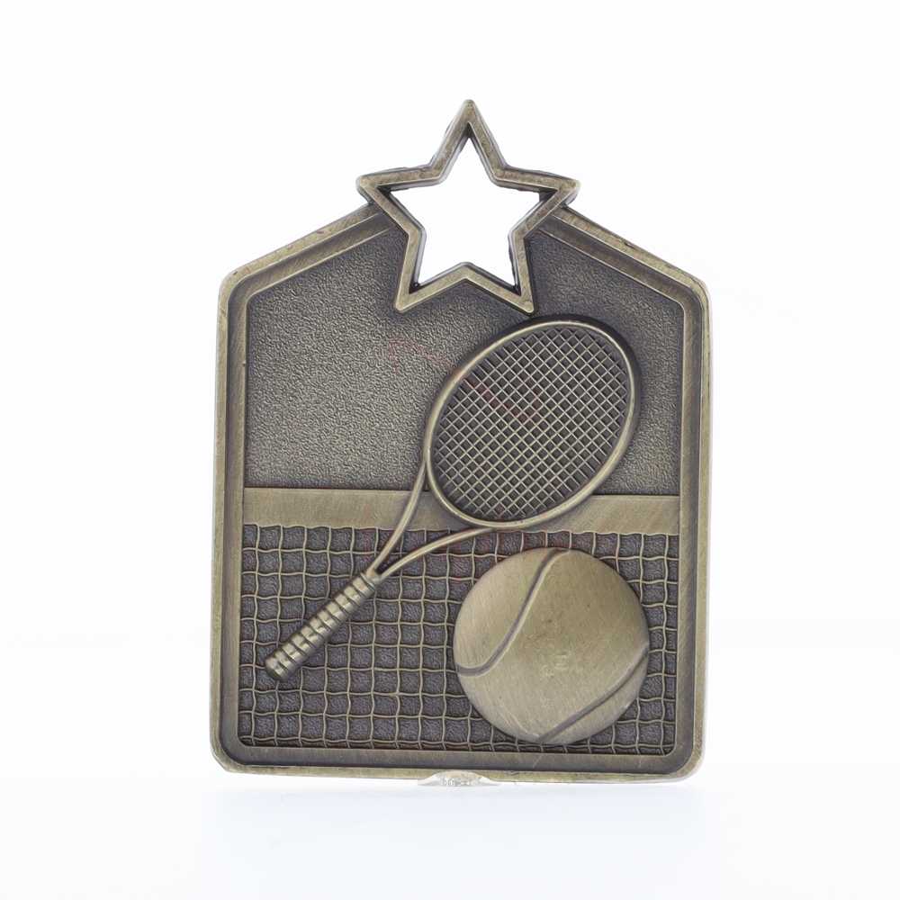 Shield Medal Tennis 60mm Gold 