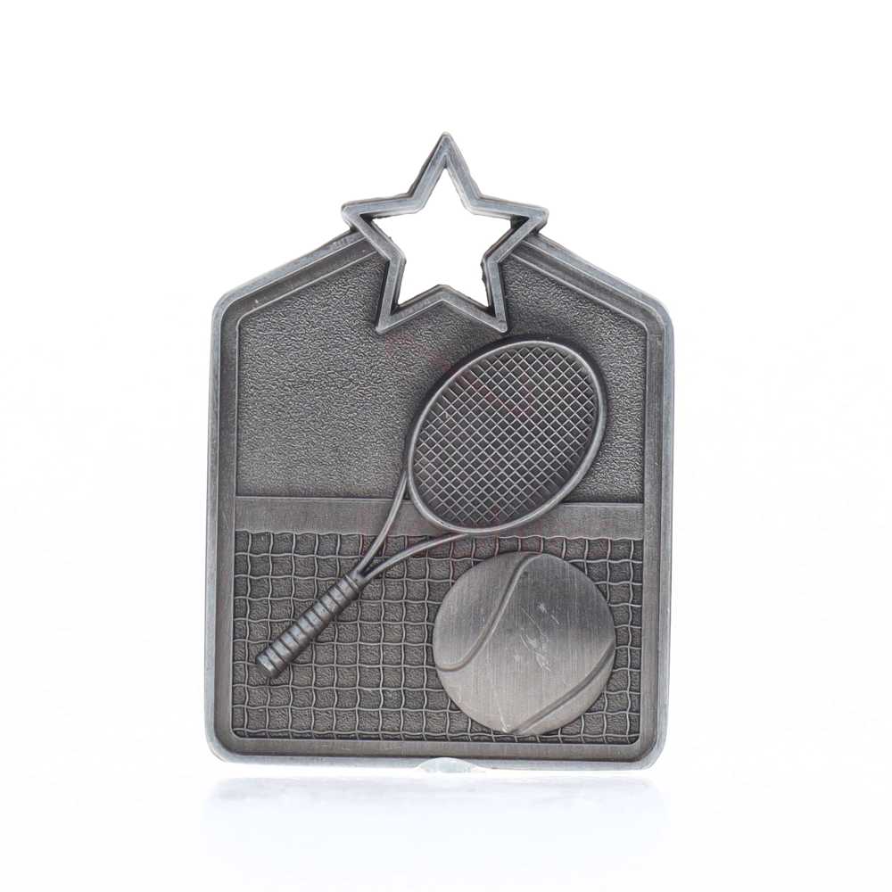 Shield Medal Tennis 60mm Silver 