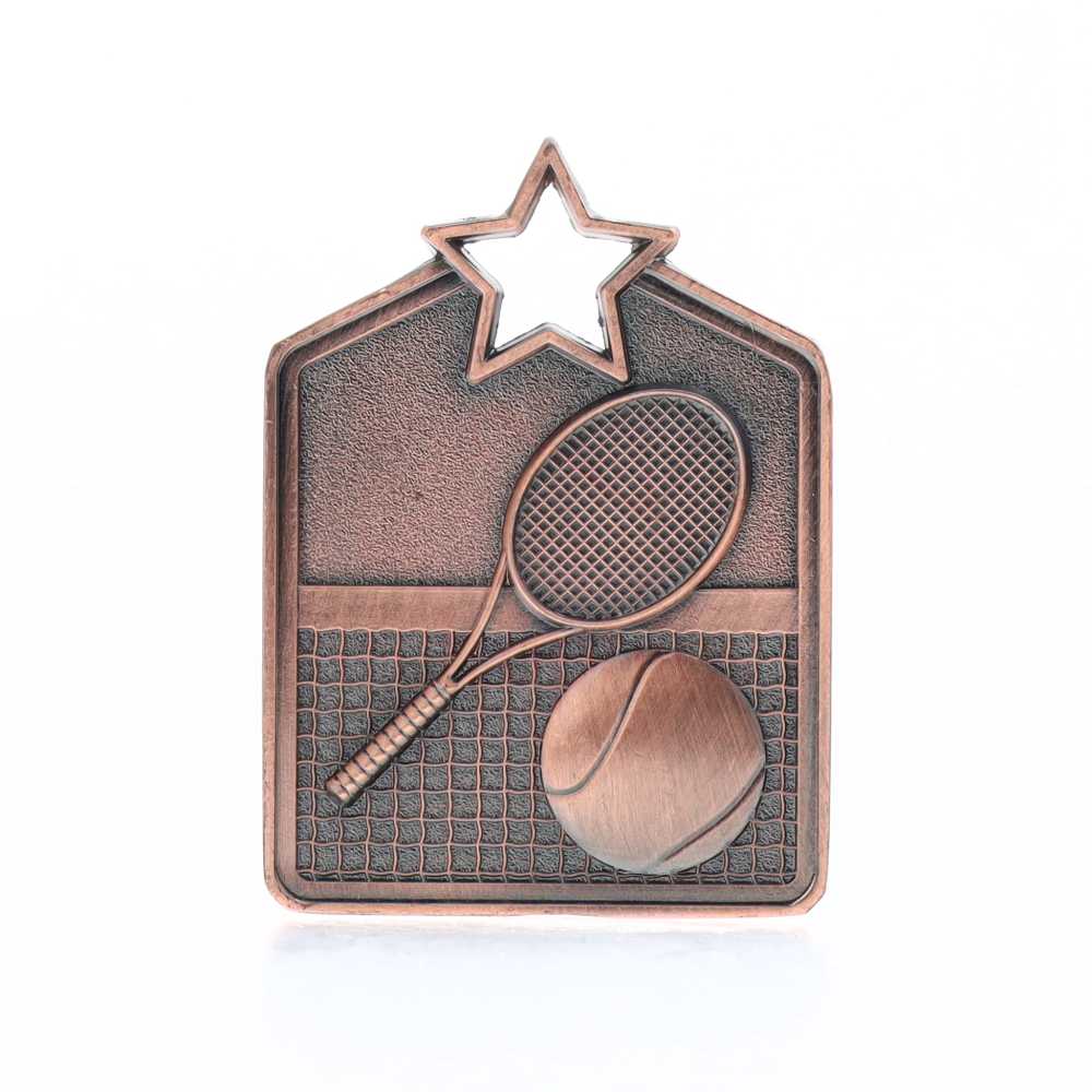 Shield Medal Tennis 60mm Bronze 