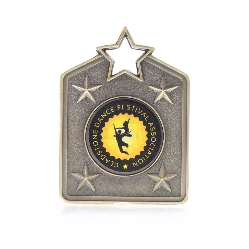 Personalised Shield Medal 60mm Gold