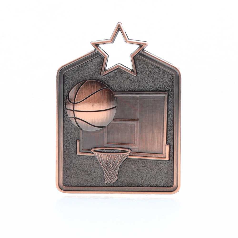 Shield Medal Basketball 60mm Bronze