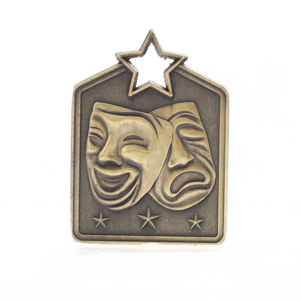 Shield Medal Drama 60mm Gold