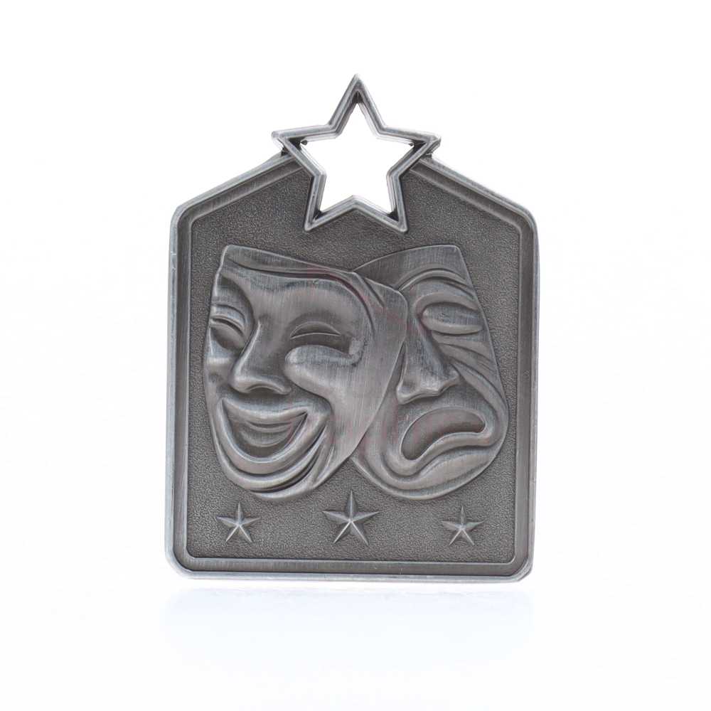 Shield Medal Drama 60mm Silver