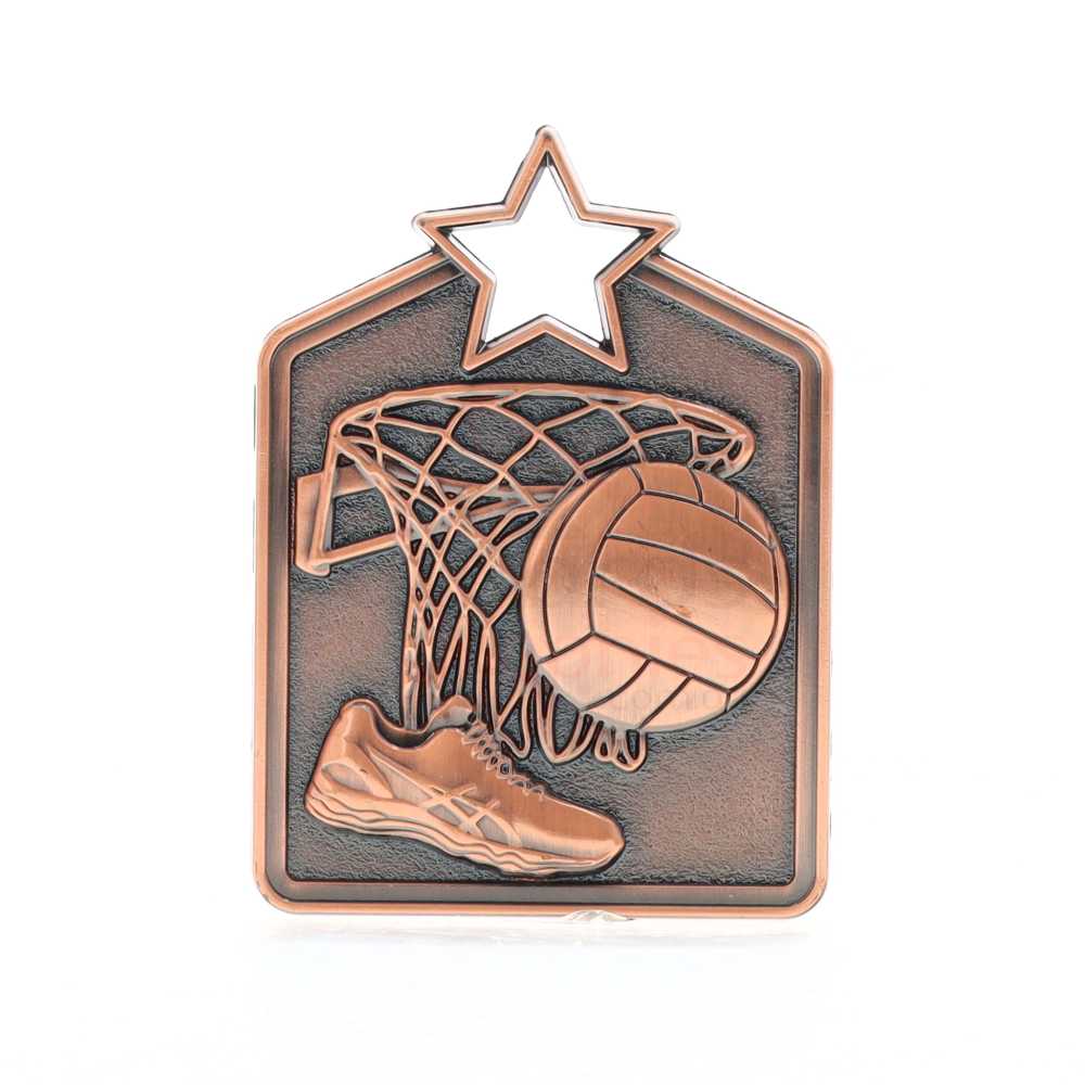 Shield Medal Netball 60mm Bronze
