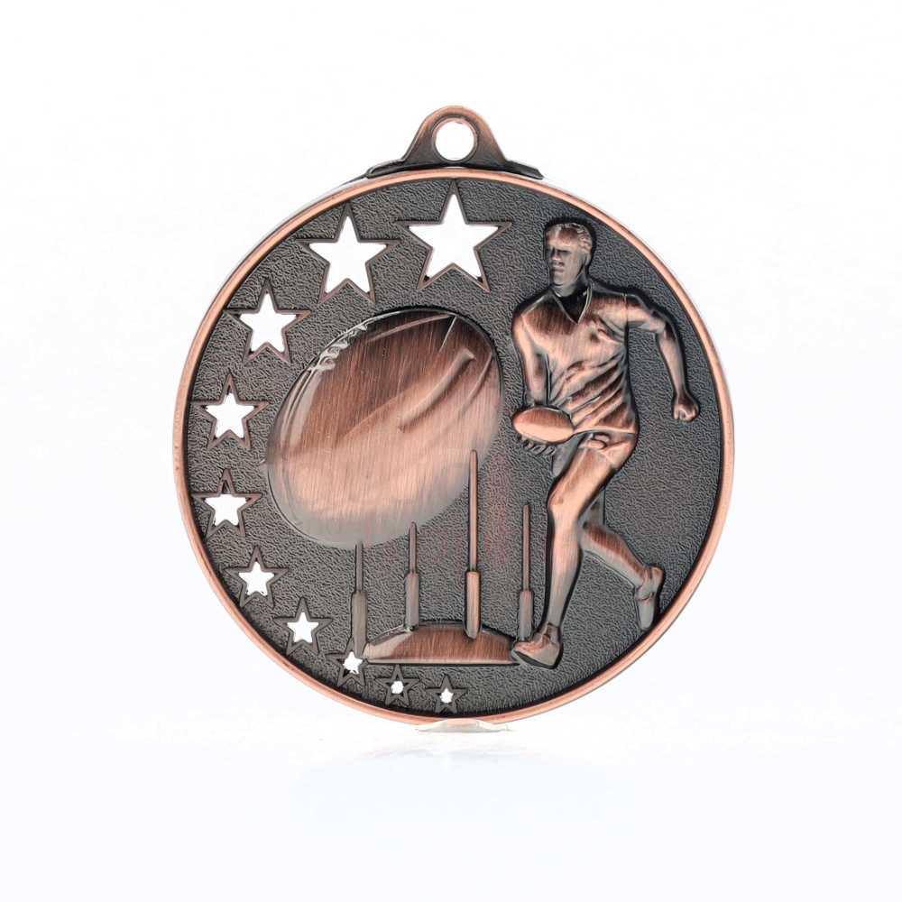 Aussie Rules Star Medal 50mm Bronze