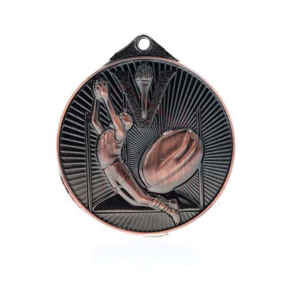 Embossed Aussie Rules Medal 52mm Bronze