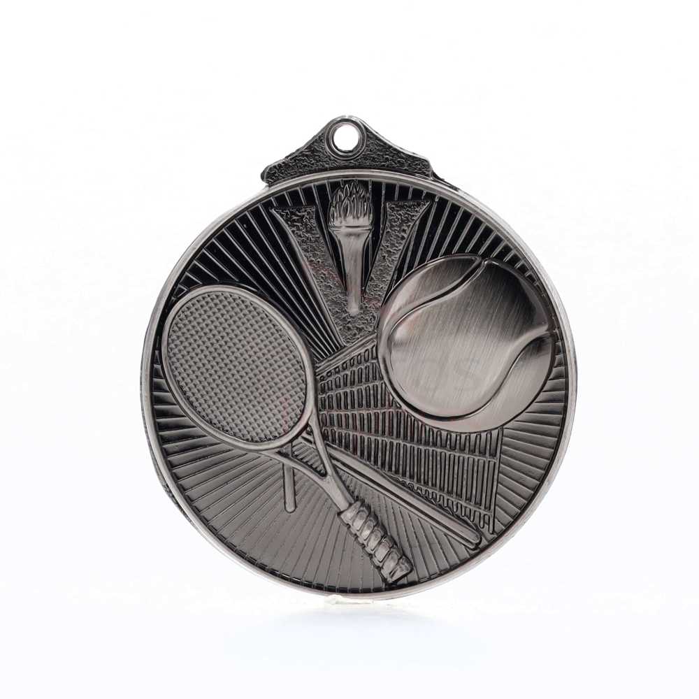 Embossed Tennis Medal 52mm Silver
