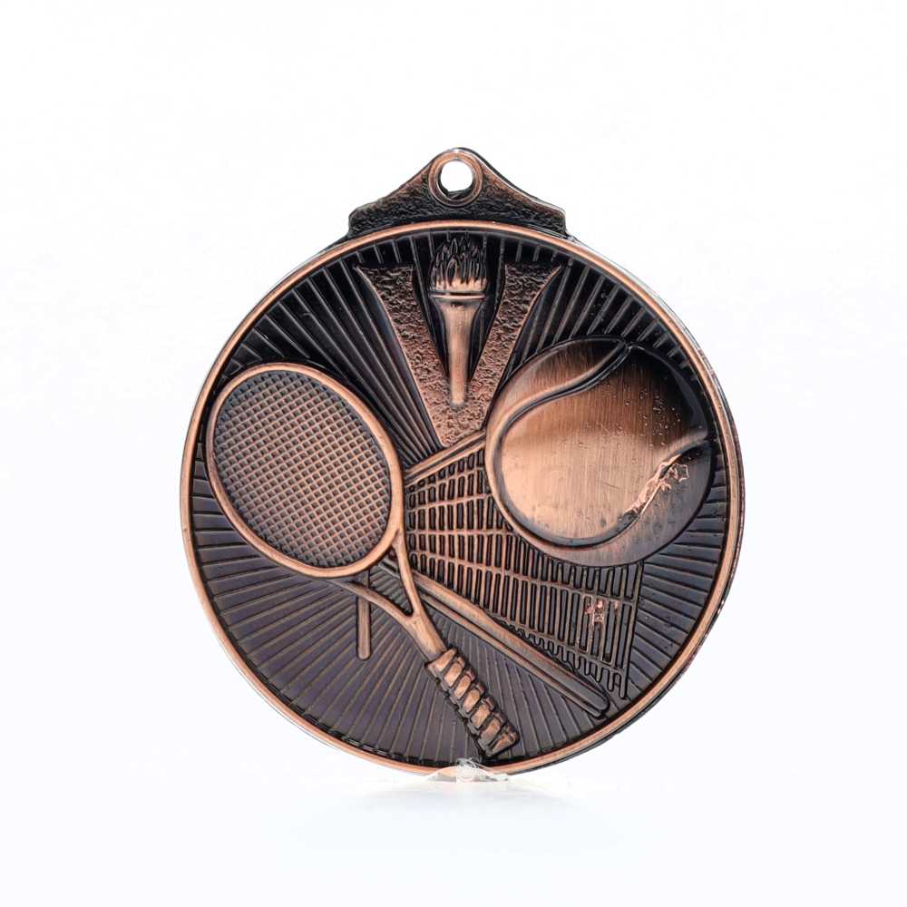 Embossed Tennis Medal 52mm Bronze