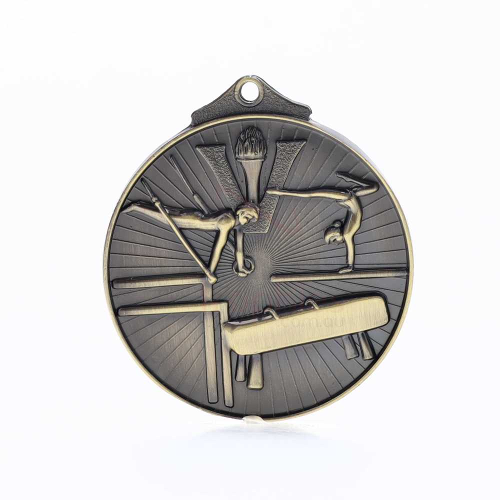 Embossed Gymnastics Medal 52mm Gold
