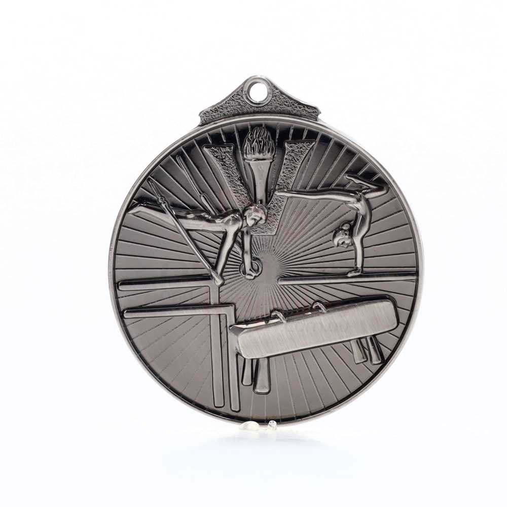 Embossed Gymnastics Medal 52mm Silver