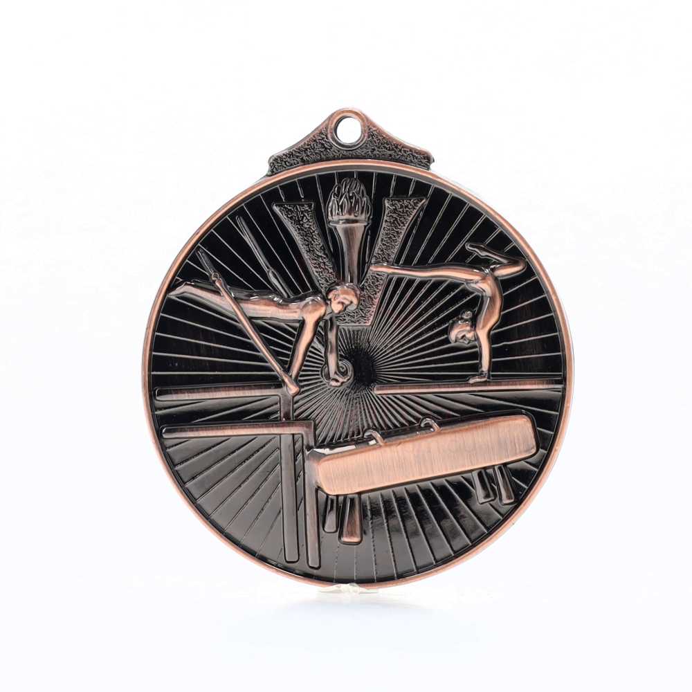 Embossed Gymnastics Medal 52mm Bronze