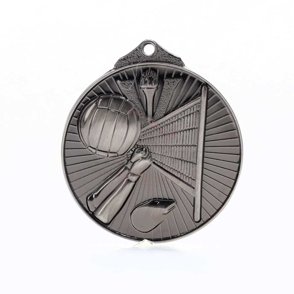 Embossed Volleyball Medal 52mm Silver