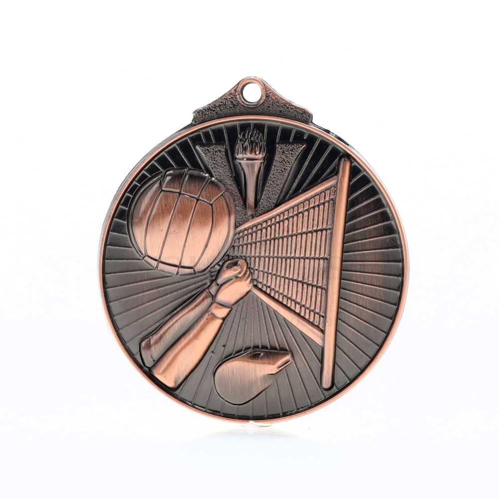 Embossed Volleyball Medal 52mm Bronze