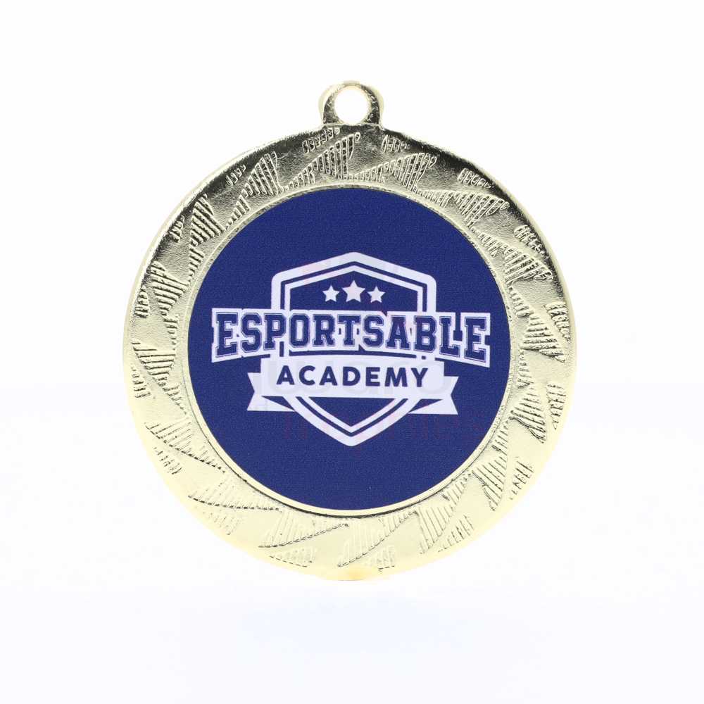 Jagged Personalised Medal 70mm Gold