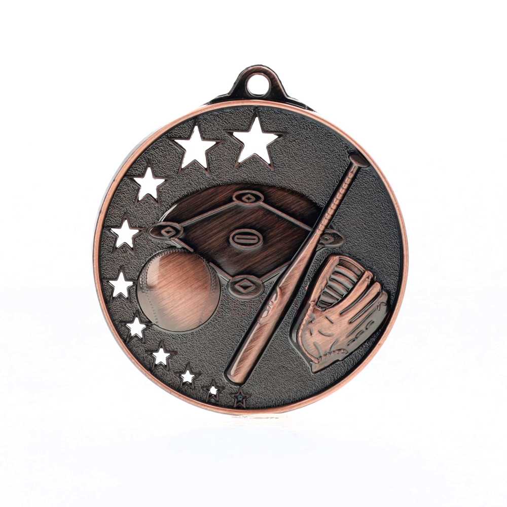 Star Baseball Medal 52mm Bronze