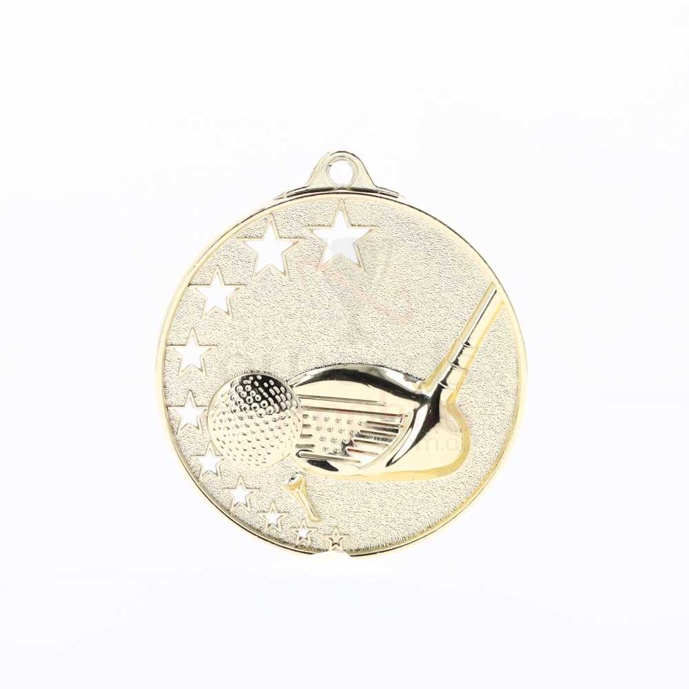 Star Golf Medal 52mm Gold