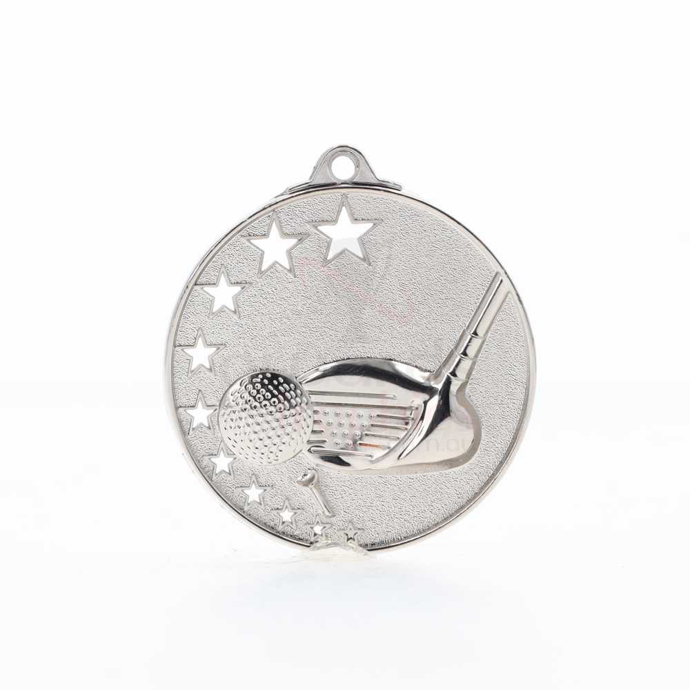 Star Golf Medal 52mm Silver