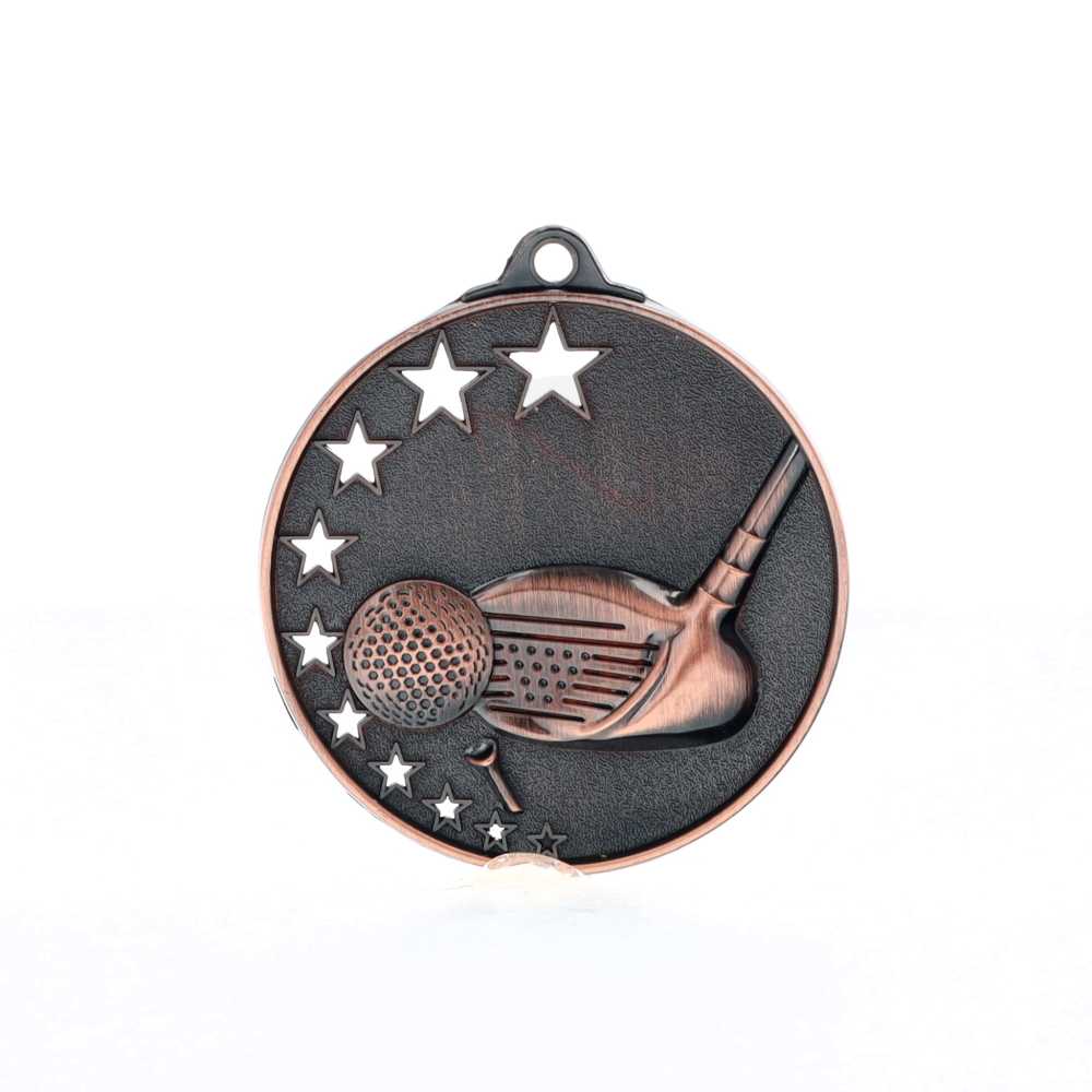 Star Golf Medal 52mm Bronze