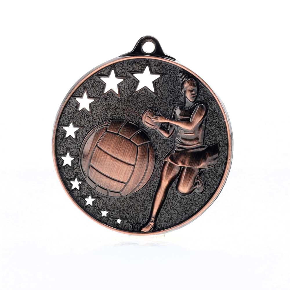 Star Netball Medal 52mm Bronze