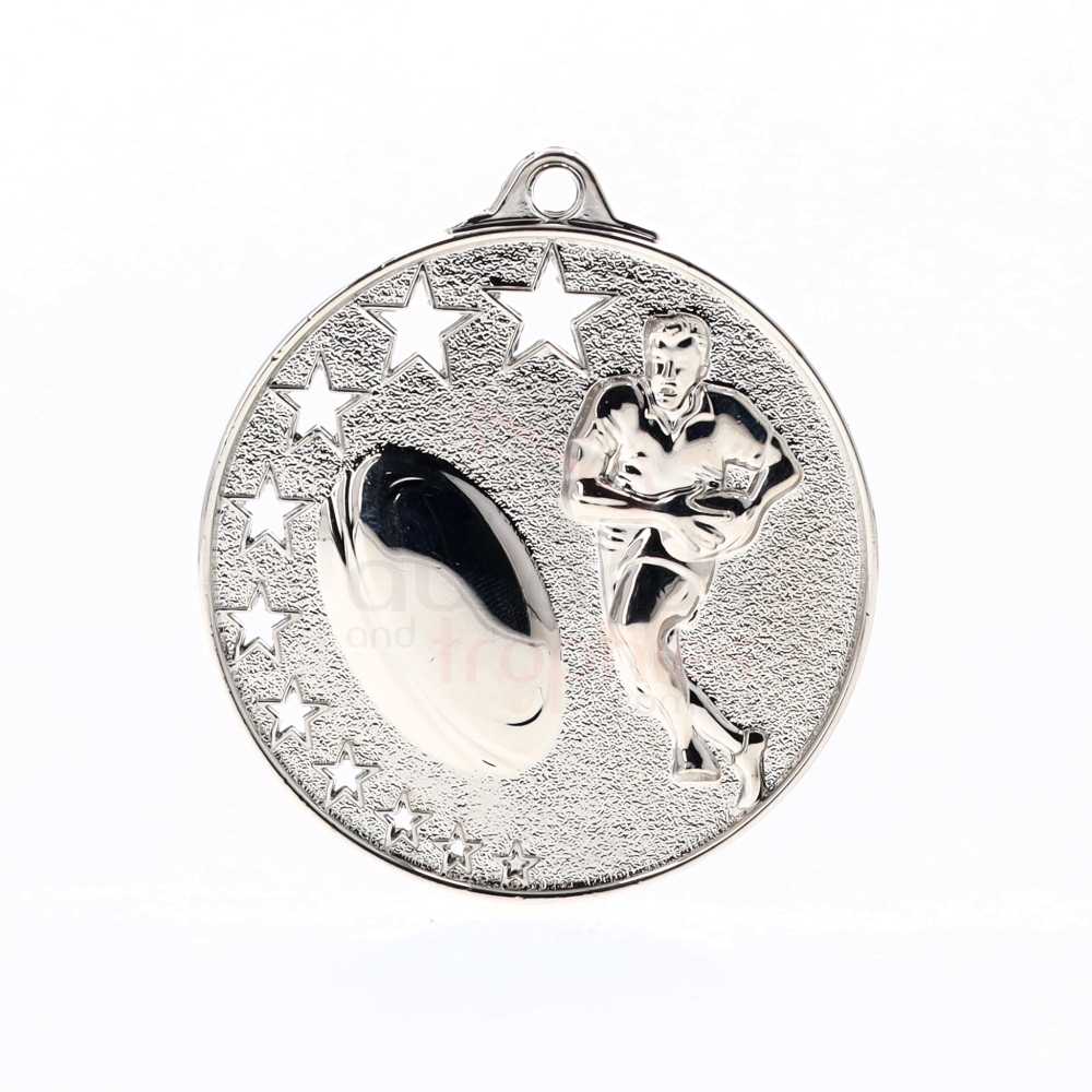 Star Rugby/Touch Medal 52mm Silver