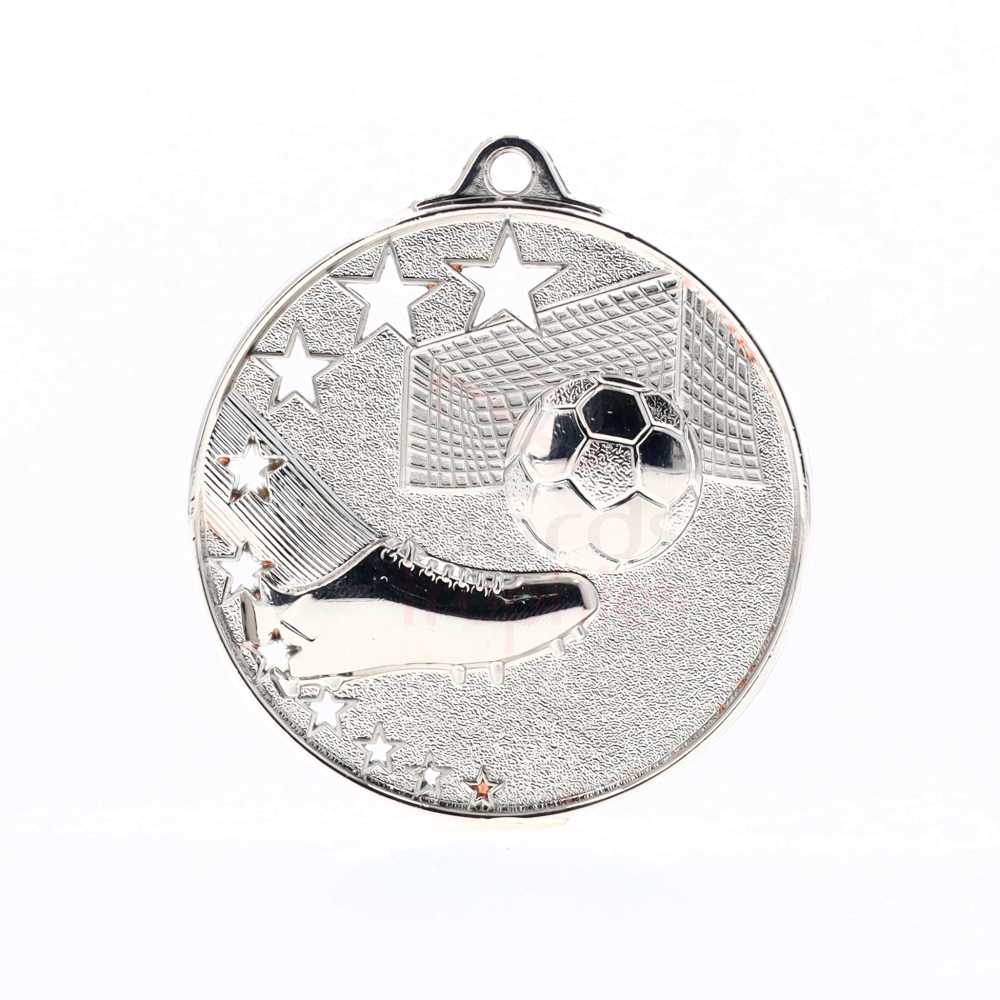 Star Soccer Medal 52mm Silver