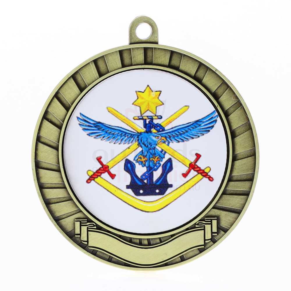 Strobe Personalised Medal 70mm Gold