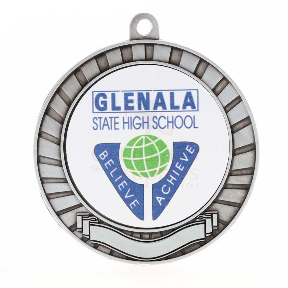 Strobe Personalised Medal 70mm Silver