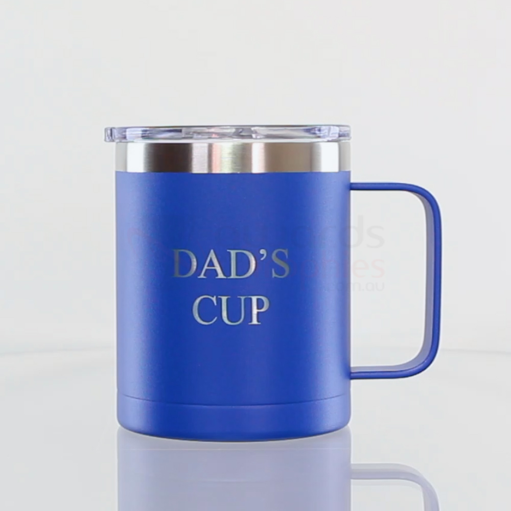 Blue Double Wall Mug with Handle 400ml