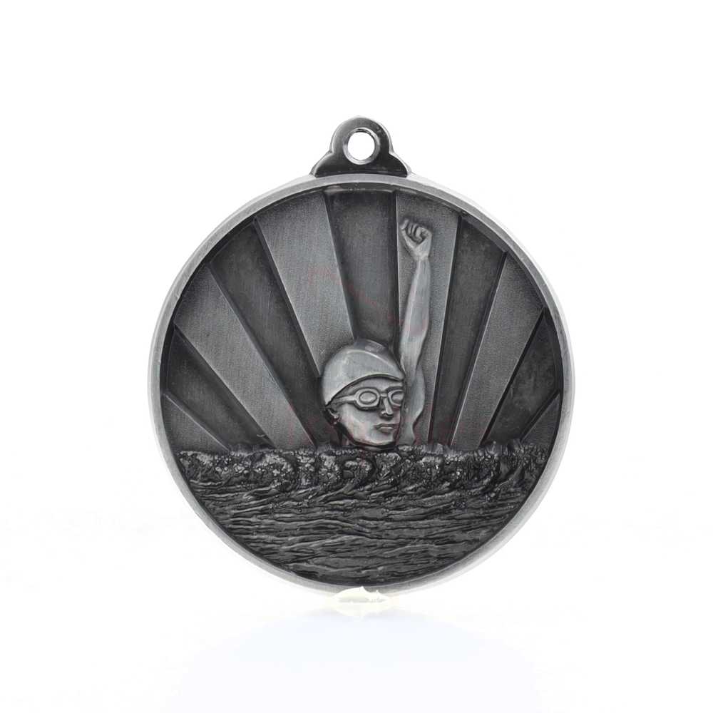 Sunrise Swimming Medal 50mm Silver