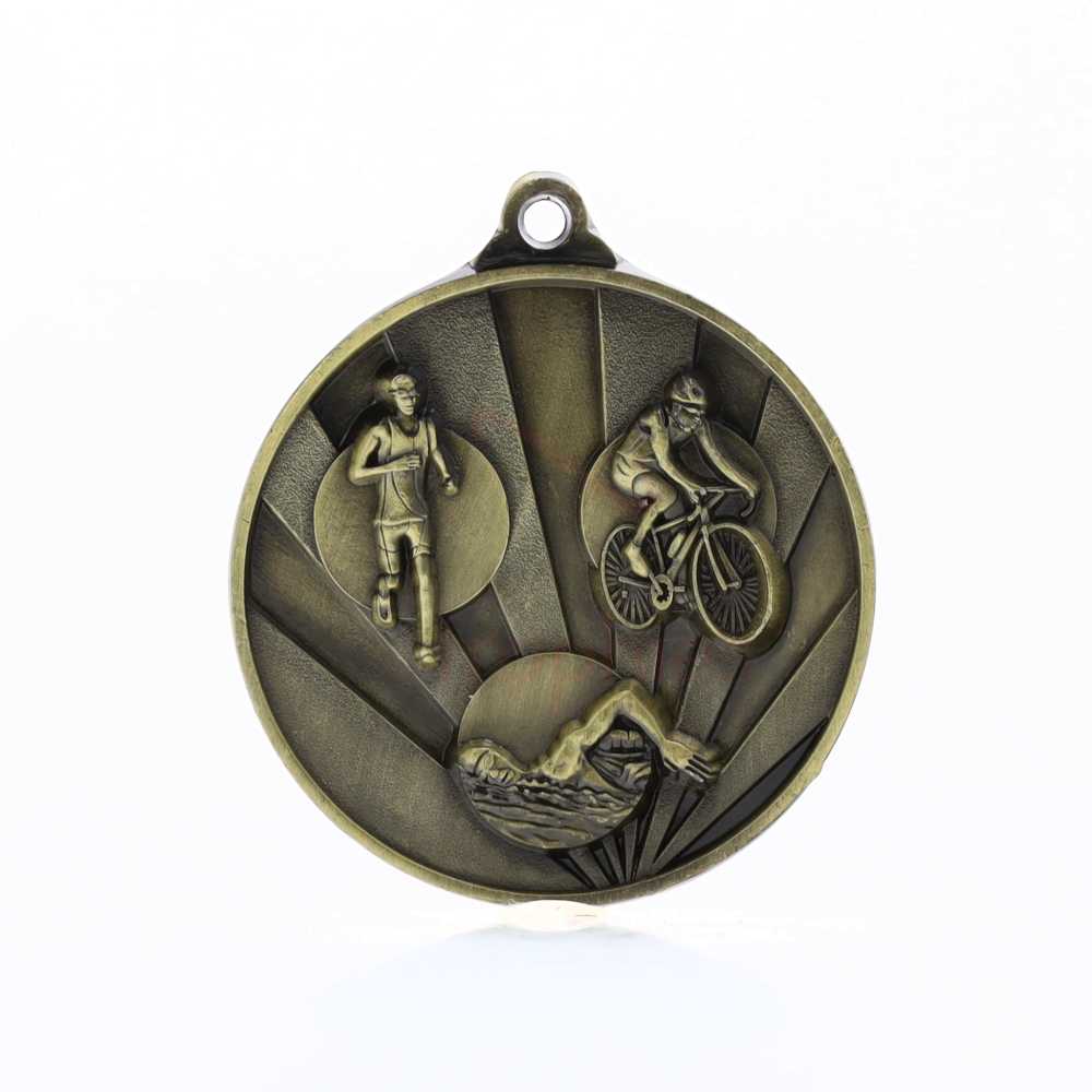 Sunrise Triathlon Medal 50mm Gold