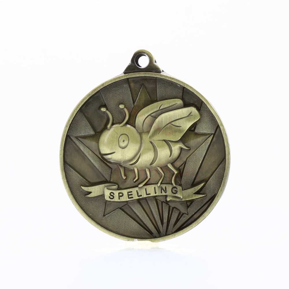 Sunrise Spelling Medal 50mm Gold