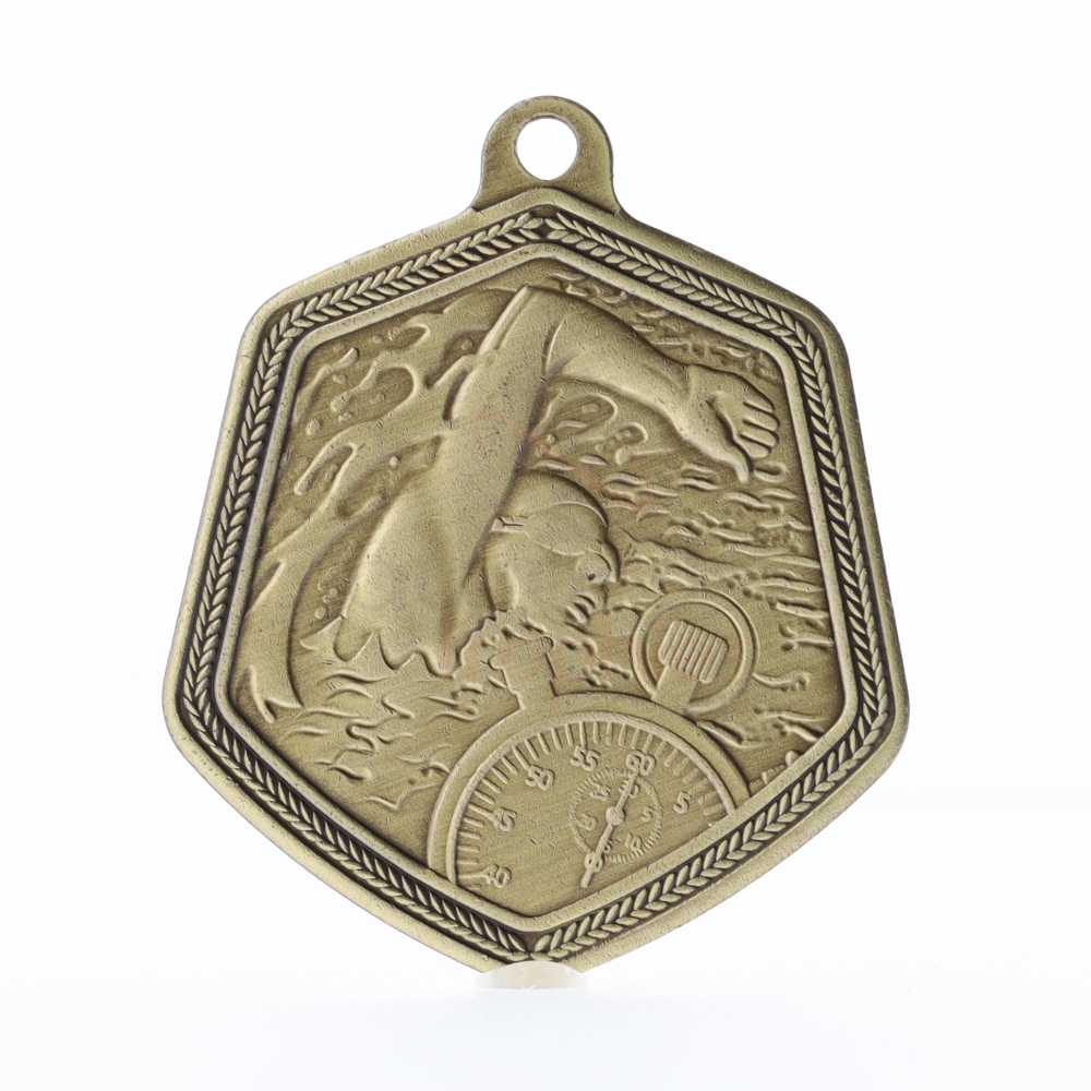 Swimming Falcon Medal Gold 65mm
